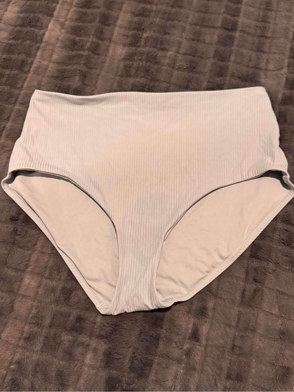 Athleta High-Waist Ribbed Swim Bottoms in Light blue